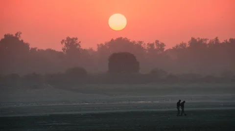 Agra sunset Stock Footage 47239994