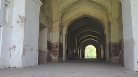 Agra, Uttar Pradesh: Inner Lobby of Jodha Bai Tomb Stock Footage 305168579
