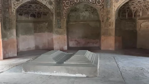 Agra, Uttar Pradesh: Ruined Interior of Chini Ka Rauza Mausoleum Stock Footage 305166944