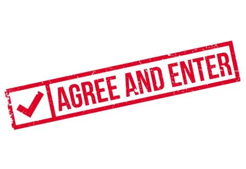 Agree And Enter rubber stamp Stock Illustration