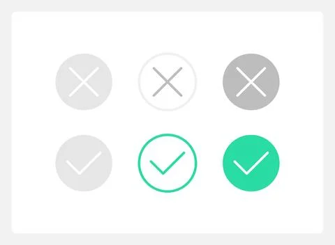 Agree and reject button states UI elements kit Stock-Illustration
