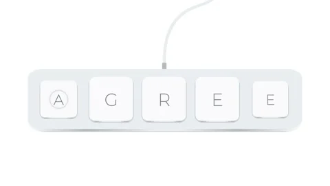 Agree word written with computer buttons over white background Stock Footage 205145463