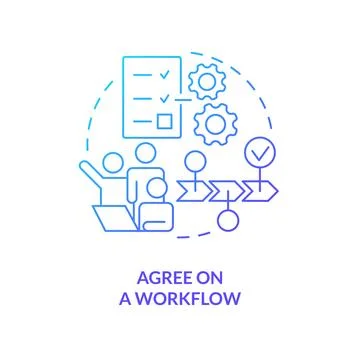 Agree on workflow blue gradient concept icon Stock Illustration