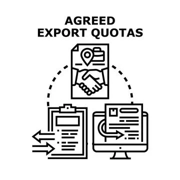 Agreed export quotas concept displaying a global trade agreement, business do Stock Illustration