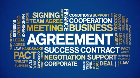 Agreement animated word cloud,animation ... | Stock Video | Pond5