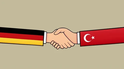 Agreement between Turkey and Germany politics. Chroma key. Loop. Stock Footage 238492037