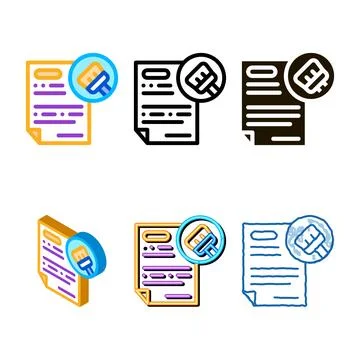 Agreement clean icon vector styleset outline Stock Illustration
