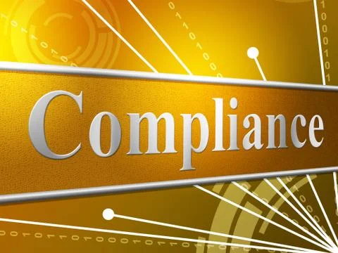 Agreement compliance meaning regulations process and laws Ilustração Stock