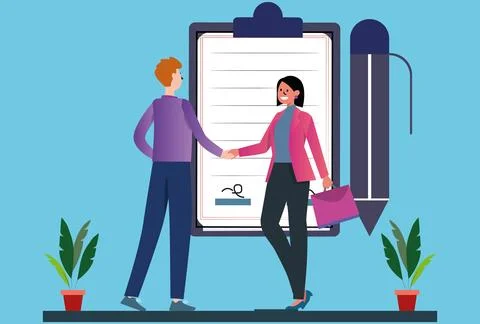 Agreement Concept Illustration Vector Style Illustration Illustrazione stock