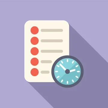 Agreement contract duration icon flat vector. Task deadline イラスト素材