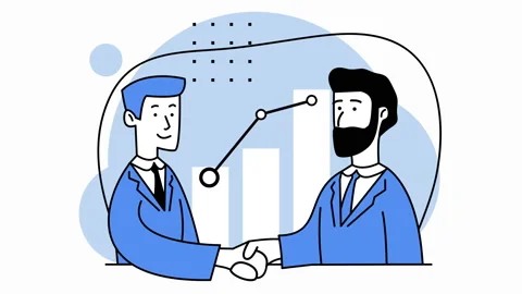 Agreement, cooperation, development strategy, trend. Handshake. Seamless looping Stock Footage 156540479