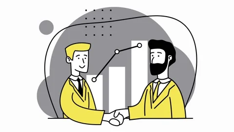 Agreement, cooperation, presentation, development strategy, trend. 2d animation. Stock Footage 152889266