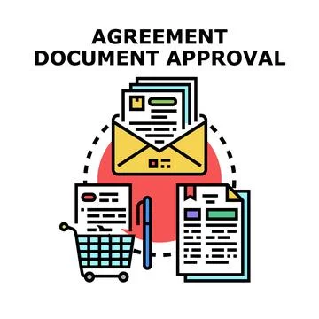 Agreement document approval concept for business processes Stock Illustration
