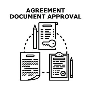 Agreement document approval process concept vector Stock Illustration