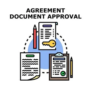 Agreement document approval process concept vector Stock Illustration