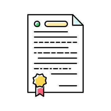 Agreement document file color icon vector illustration Stockillustratie