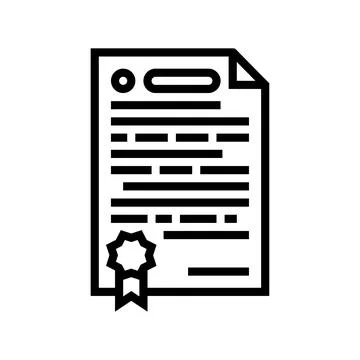 Agreement document file line icon vector illustration 库存插图