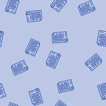 Agreement document file line seamless pattern Stock Illustration