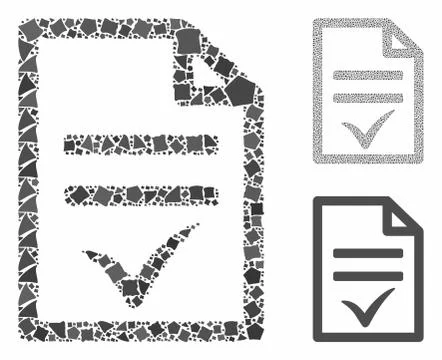 Agreement document Mosaic Icon of Bumpy Elements Stock Illustration
