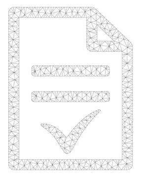 Agreement Document Polygonal Frame Vector Mesh Illustration Stock Illustration