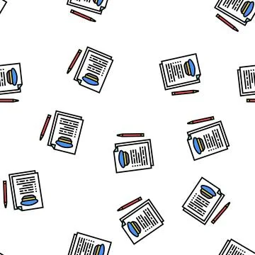 Agreement for education in flight school vector seamless pattern Stock Illustration