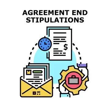 Agreement end stipulations vector concept illustration Illustrazione stock