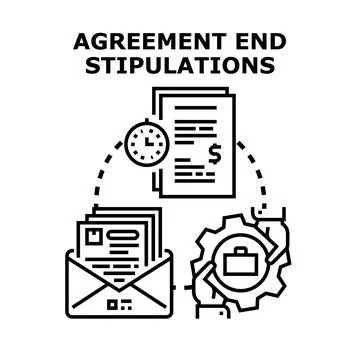 Agreement end stipulations vector concept illustration Illustrazione stock