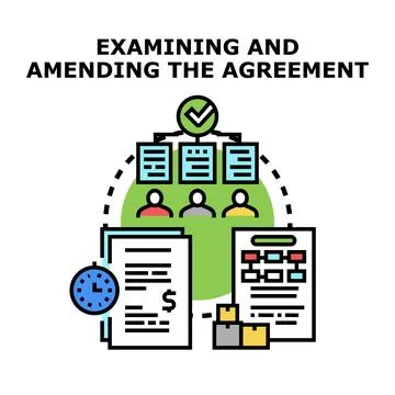 Agreement examining and amending process vector イラスト素材