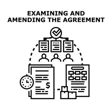 Agreement examining and amending process vector Stock Illustration
