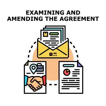 Agreement examining and amending process vector illustration イラスト素材
