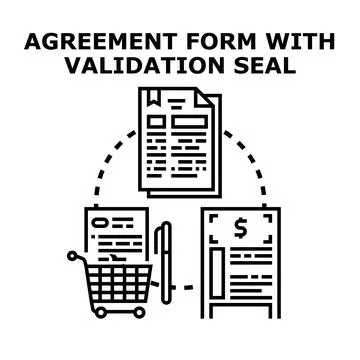 Agreement form validation seal document payment concept Ilustración de archivo