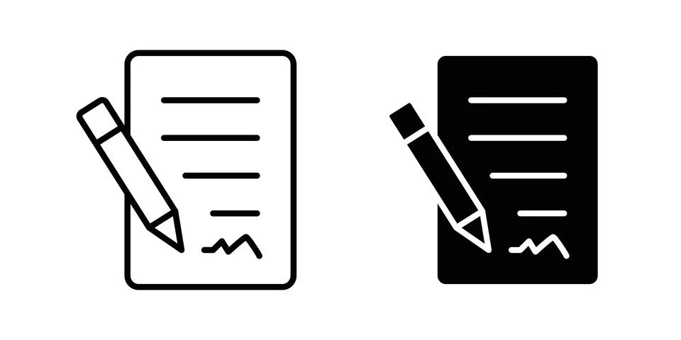 Agreement icon vector template set in black Stock Illustration