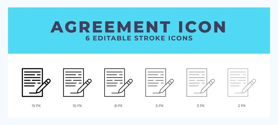 Agreement icon vector for web. And mobile app. Editable stroke outline icon. Stock Illustration
