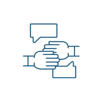 Agreement of intent line icon concept. Agreement of intent flat vector symbol Stock Illustration