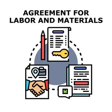 Agreement for labor and materials contract concept Stock-Illustration