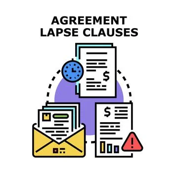 Agreement lapse clauses and contract expiration concept Stock Illustration