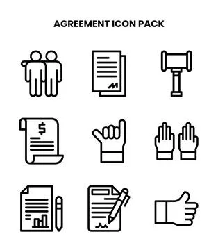 Agreement Line Graphics Icons Pack Stock Illustration