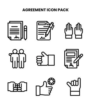 Agreement Line Vector Icons Pack Stock Illustration