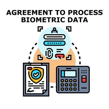 Agreement to process biometric data consent form Stock Illustration