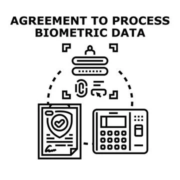 Agreement to process biometric data consent form Stock Illustration