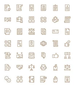 Agreement Professional Vector Set with 42 Regular Line Detail Enhanced Reti.. 스톡 일러스트