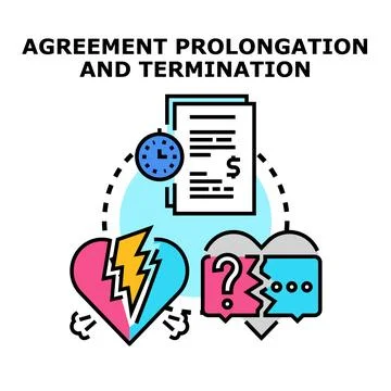 Agreement prolongation and termination business concept Stock Illustration