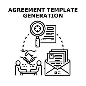 Agreement template generation process concept illustration Stock-Illustration
