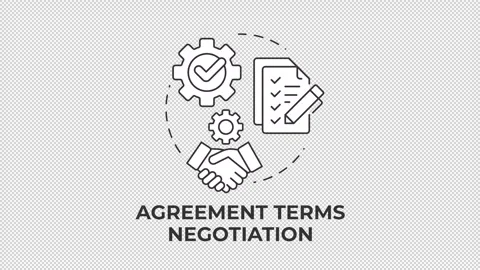 Agreement terms negotiation line concept icon animation Stock Footage 337774292