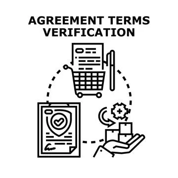 Agreement terms verification and online order processing Stock Illustration