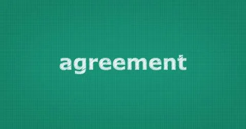 AGREEMENT text on board Illustrazione stock