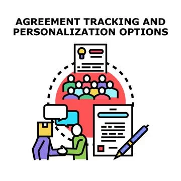 Agreement tracking personalization options business concepts Stock Illustration