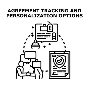 Agreement tracking personalization options concept Stock Illustration