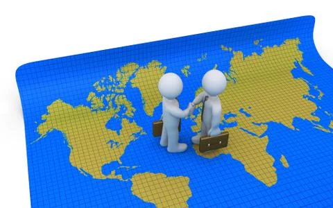 Agreement on world map Stock Illustration