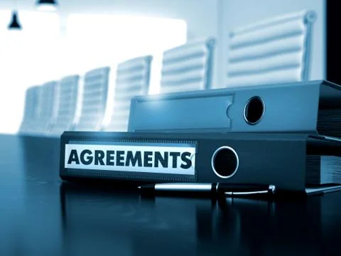 Agreements on Binder. Toned Image Stock Illustration